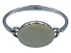 N.E. From sølvModerne armring med stor hvid ben fra ca. 1950-1960