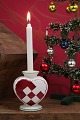 Old red Aluminia faience Christmas heart for small candle...