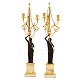 Pair of French firegilt bronze candelabra with marble base. France circa 1810. 
H: 73cm