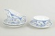 L'Art presents: Royal CopenhagenBlue Fluted Half Lace teacups with saucers, set of 3, 1980s.