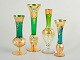L'Art presents: Bohemian glass, set of four vases.