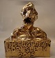 Klosterkælderen presents: "The Tipping Point" ca 24×27×13 cm Gold Glazed pottery by Kristian von Hornsleth