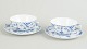 L'Art presents: Royal Copenhagen, Blue Fluted Full Lace tea cups with saucers, set of 2.