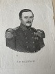 Litografi - Portræt af Generalmajor Julius Ferdinand ...