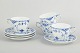 L'Art presents: Royal Copenhagen Blue Fluted Half Lace, set of four coffee cups with matching saucers.