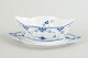 L'Art presents: Royal Copenhagen Blue Fluted Half Lace, sauce boat with stand.
