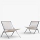 Roxy Klassik presents: Poul Kjærholm / Fritz Hansen.PK 25 - Pair of 'Element' armchairs in steel and ...