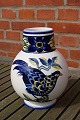 Antikkram presents: Blue Pheasant China faience porcelain, large plump vases 20.5-21cm