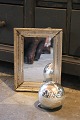 Antique, 19th century wide silver frame with old mirror glass...