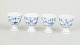 L'Art presents: Royal Copenhagen Blue Fluted Plain, set of four egg cups.