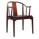 Aabenraa Antikvitetshandel presents: Hans J. Wegner "China"-armchair, mahogany. Manufactured by Fritz Hansen 1990