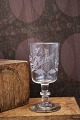 K&Co. presents: Fine old mouth-blown French souvenir wine glass with engraved lettering "Souvenir"