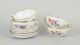 L'Art presents: Royal Copenhagen Saxon flower, set of four bouillon cups with saucers.