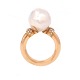 Aabenraa Antikvitetshandel presents: Benny Holmsted, Copenhagen, 1989-2001, 14kt gold ring with a pearl. ...