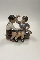 Danam Antik presents: Dahl Jensen Figurine Girl and Boy with Ship No. 1214