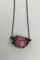 Danam Antik presents: RCP Sterling Silver Necklace with Porcelain Pendant (Pink)