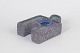 L'Art presents: Nittsjö stoneware candlestick, geometric form with blue and turquoise glaze, 1970s.