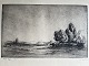 Radering af Ernst Zeuthen - Landskab "Røjle Enge" 1922
