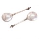 Aabenraa Antikvitetshandel presents: Pair of 17th century silver spoons. L: 16cm