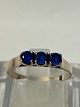 Antik Huset presents: Elegant Ladies' ring with 3 blue stones in 8 carat goldSize 56