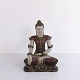 Osted Antik & Design presents: Buddha figure in carved wood with reddish patina from Thailand, 1920s