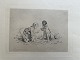 Radering Axel Helsted - Pige med hund 1869.