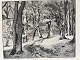 Gravure af Knud Dybvad - Landskab Hestehaven 1926.