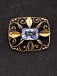 Middelfart Antik presents: 14 carat gold brooch with aquamarine