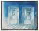 Dansk Kunstgalleri presents: "Double Room" Oil painting on canvas in silver frame.