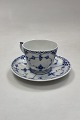 Danam Antik presents: Royal Copenhagen Blue Flute Half Lace Coffee Cup and Saucer No. 626 - CHIPPED