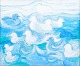 L'Art presents: Harry W. Svensson, "Birds in Stormy Water", modernist oil painting, listed Swedish artist.