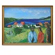 Aabenraa Antikvitetshandel presents: Jens Søndergaard, 1895-1957, oil on canvas. Landscape, Jutland. Signed and ...