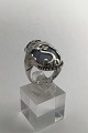 Danam Antik presents: Georg Jensen Sterling Silver Ring No. 18 Chalcedon Moonlight Blossom