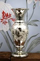 K&Co. presents: Antique, French 19th century vase in Mercury Glass decorated with hand-painted floral motif...