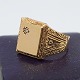 Flemming Kjerultt; Signet ring in 14k gold set with a diamond