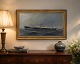 L'Art presents: Antonio Jacobsen, oil on artist board, listed Danish-American marine painter.