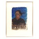 Aabenraa Antikvitetshandel presents: Jens Søndergaard, 1895-1957, portrait of a woman. Water coler. Signed and ...