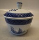 Klosterkælderen presents: 0953-46 Sugar bowl with lid 10 cm Aluminia Faience Tranquebar Navy # 46