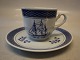 Klosterkælderen presents: 0956-46 Cup (20 cl.) & saucer 15.2 cm Aluminia Faience Tranquebar Navy # 46
