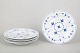 L'Art presents: Royal Copenhagen, set of five Blue Fluted Plain dinner plates.