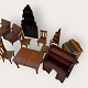 Moster Olga - Antik og Design presents: Wooden dollhouse furniture etc.*Total DKK 425