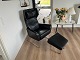 MR Retro Design presents: Exclusive Swedese Select armchair with neck cushion and matching stool, black ...
