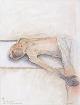 Nis Schmidt, "Graven", mixed media on paper, listed Danish visual artist.