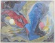 L'Art presents: Orla Muff, Composition with figure and lobster, listed Danish visual artist.