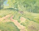L'Art presents: Olle Hjortzberg, landscape, oil on board, listed Swedish artist.