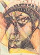 L'Art presents: European artist, Cubist composition, mixed media on paper, circa 1950s.