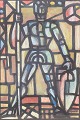 L'Art presents: Bertil Gadö, abstract-surrealist composition, oil on board, listed Swedish artist.