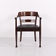 Osted Antik & Design presents: Art Nouveau Armchair in Dark Wood with Black Upholstery Early 20th Century