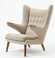 Lundin Antique presents: Super Beautiful Newly Upholstered Pappa Bear Chair in Hallingdahl Wool. Teak Nails and ...