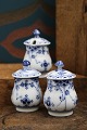 K&Co. presents: Small mustard jars in Blue Fluted Half Lace from Royal Copenhagen from 1898-1923...